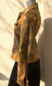Veste Georgia. Autumn leaves sable. Blouson coton cintré imprimé