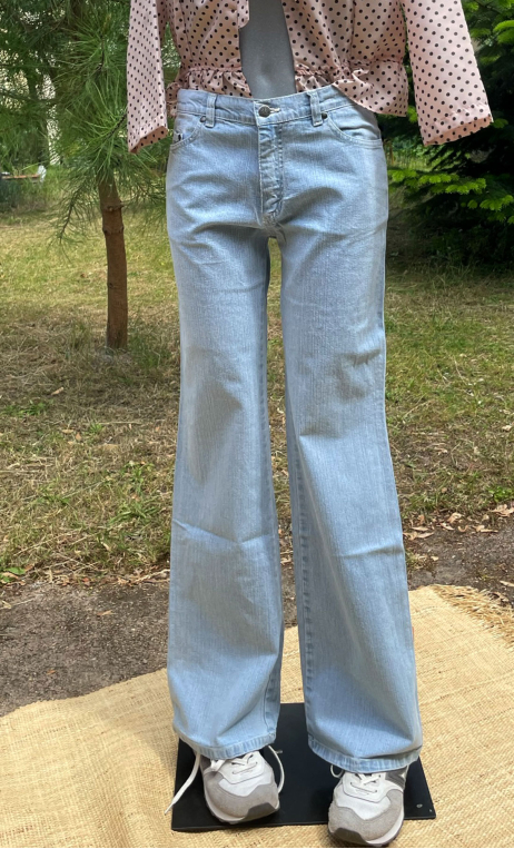 Pantalon Saxo. Denim bleach, basique. Jean, droit, taille 36