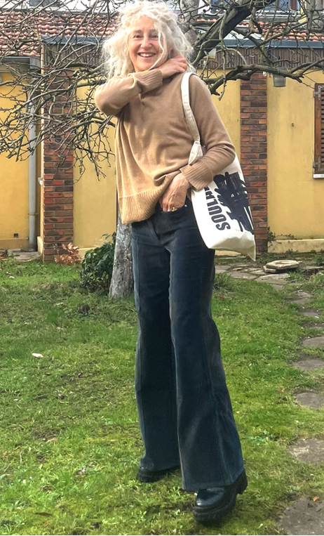 Pantalon Crimson. Velours marine. Stretch. Pat d'eph, taille basse