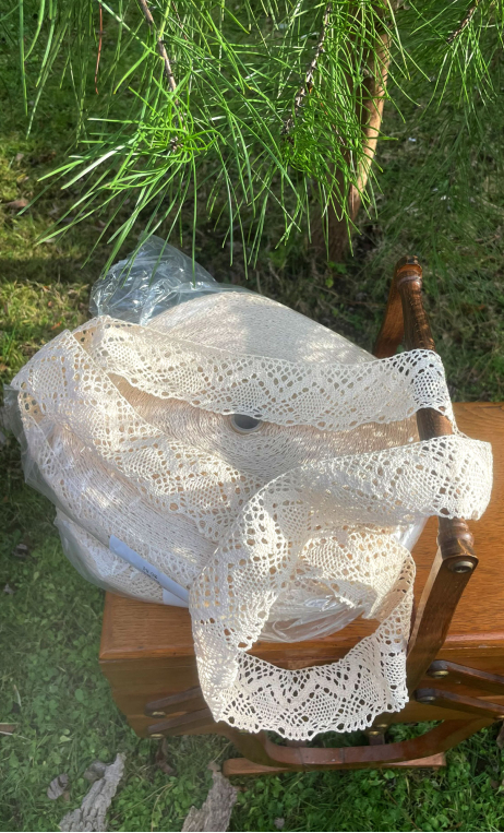 Bande macramé 6 cm. Coton naturel écru, vendu au mètre