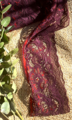 Bande dentelle Aubergine rouge cerise, 15 cm, accessoires textile