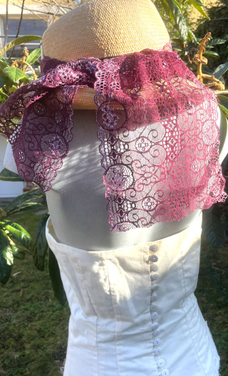 Bande dentelle Prune lilas, accessoires textile, largeur 17 cm 