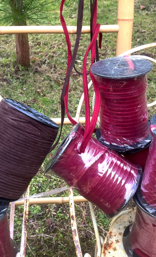 Passepoil velours, bordeaux et café, accessoires textile, décoration