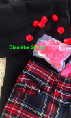 Boutons ancre rouge. Petits, métal, manteau, mercerie