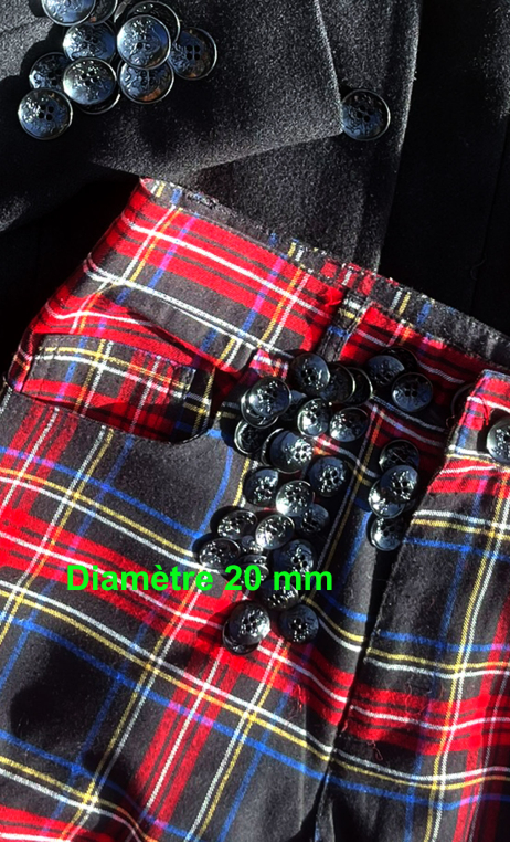 Boutons ancre noire. Petits, métal, manteau, mercerie