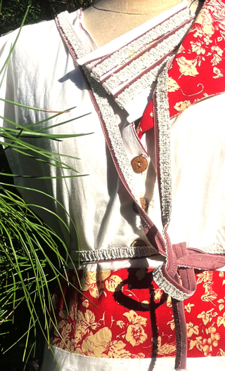 Ruban velours et dentelle, vieux rose et écru, accessoires textile 