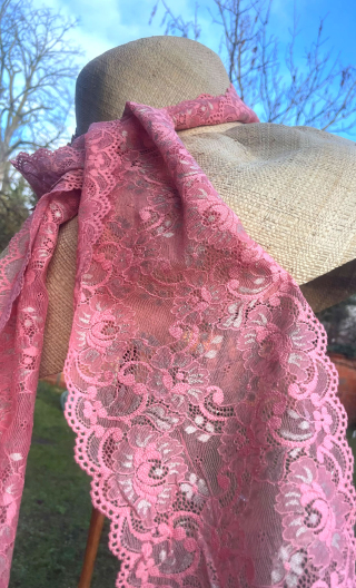 Bande dentelle Rose mint, accessoires textile, largeur 15 cm 