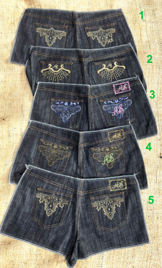 Etudes logo poches denim A, Poches brodées