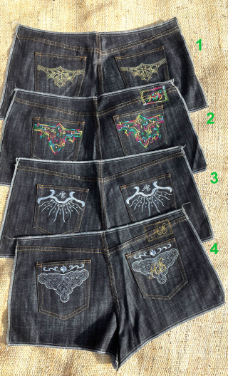 Etudes logo poches denim B, Poches brodées