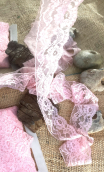  Dentelle 6 cm. Rose pâle, mercerie, lingerie, décorations