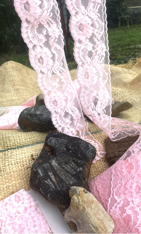  Dentelle 6 cm. Rose pâle, mercerie, lingerie, décorations
