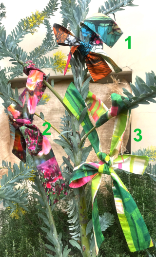 Ceintures sur mimosa . Tissu coton imprimé