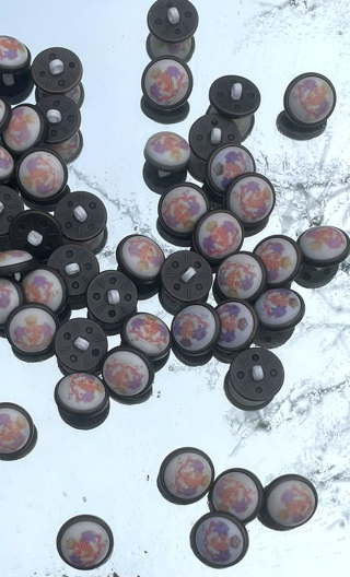 Boutons à queue Faïence et métal , mercerie