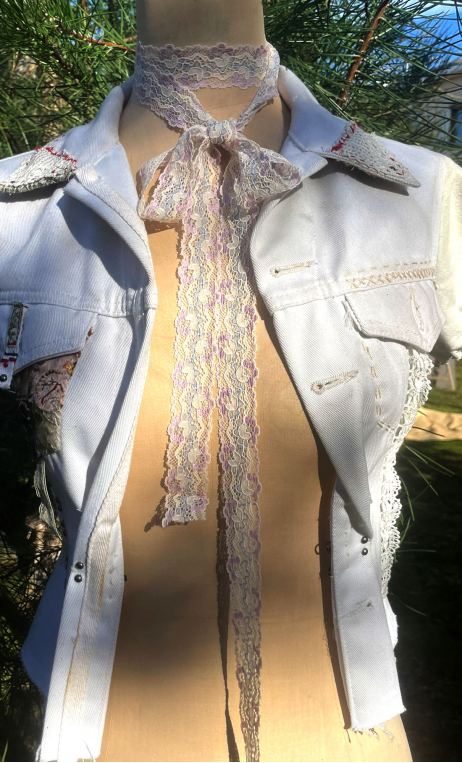 Dentelle étroite meringue pervenche orchidée, mercerie, lingerie