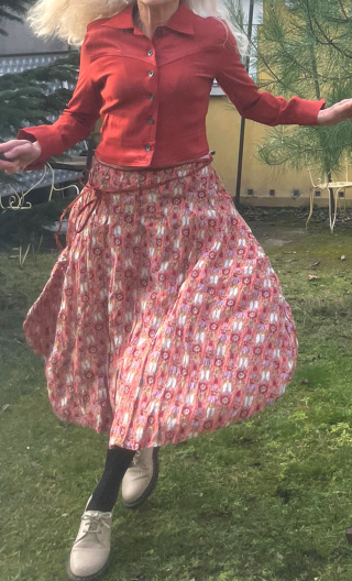 Jupe Le Prince de Tanger. Fleurettes, longue ample imprimée