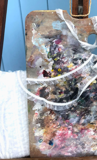 Ruché élastiqué blanc, mercerie