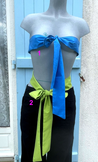 Bande ceinture popeline. Duo. Coton uni, accessoire textile