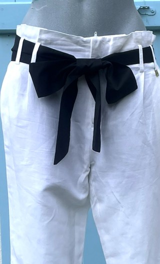 v Bande ceinture popeline. Noir