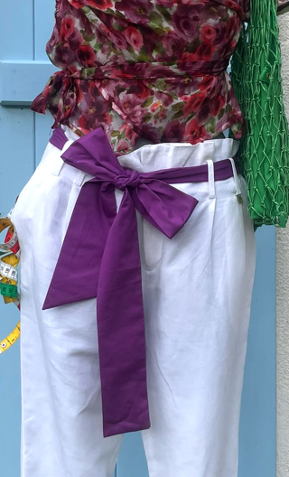 v Bande ceinture popeline. Violet