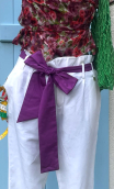 Bande ceinture popeline. Violet. Coton uni, accessoire textile