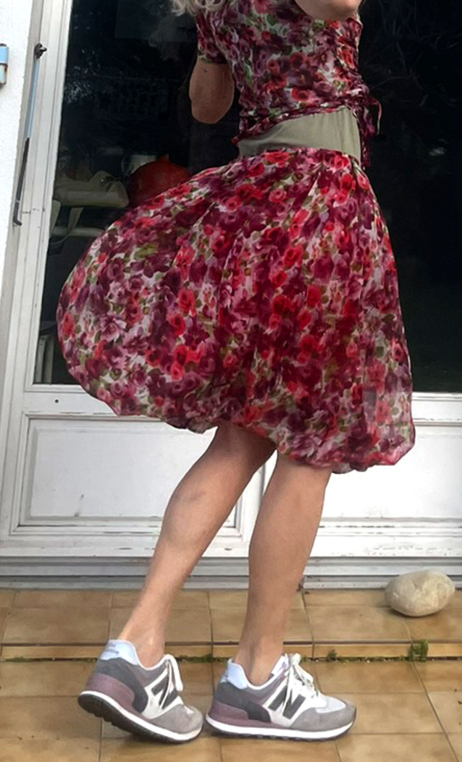 Jupe mousseline ballon. Toscane, soie doublée