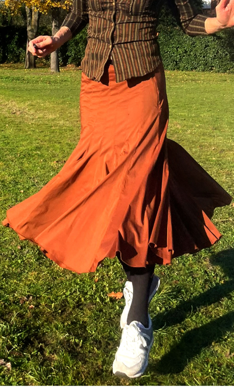 Jupe Scorta. Peps. Caramel. Ample, longue, coton, légère. Hippy chic