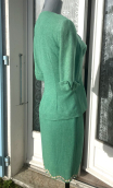   Veste tailleur vert. Lin viscose doublé, Fabrication française