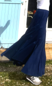 Jupe Scorta. Peps. Bleu. Ample, longue, coton, légère. Hippy chic