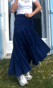Jupe Scorta. Peps. Bleu. Ample, longue, coton, légère. Hippy chic