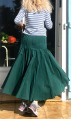 Jupe Long Island. Peps. Vert. Ample, longue, coton, légère. Hippy chic