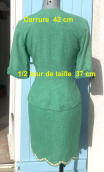   Veste tailleur vert. Lin viscose doublé, Fabrication française