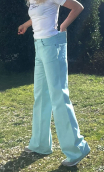 Pantalon Saxo. Azur. Taille 40. Jean 5-poches, coton stretch, droit