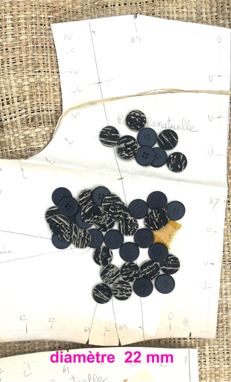 Boutons striés noir ivoire, pour vestes féminines, mercerie