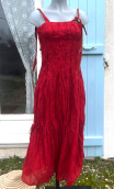 Robe longue Soleil couchant. Atlantide rouge. Tissu mémoire de forme