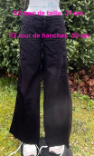Pantalon safari noir. Large, taille 36, coton 