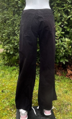Pantalon safari noir. Large, taille 36, coton 