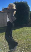 Pantalon safari noir. Large, taille 36, coton 