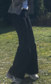 Pantalon safari noir. Large, taille 36, coton 