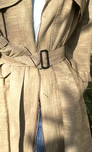 T Boucle cuir noir. Grande étroite