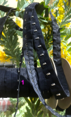 Bandes agrafes, galon noir, mercerie