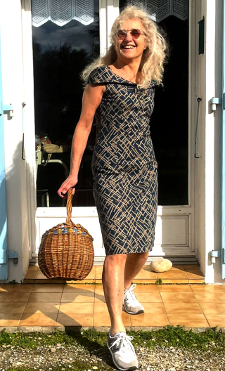 Robe Barcelona imprimé Savane. Taille 38. Unique, coton, années 50