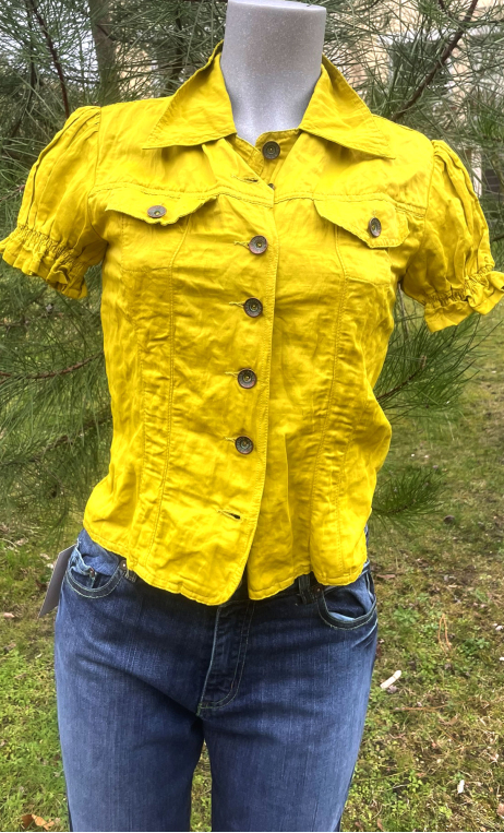 Veste Virginia. Girly. Citron vert. Tissu mémoire. Manches courtes