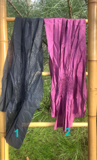 Coup de cadre. Duo Rosaces . Textile, mercerie