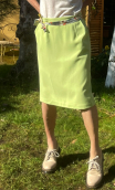 Jupe Crayon Pretty woman Vert tendre, droite, poches, doublé, élégante