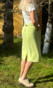 Jupe Crayon Pretty woman Vert tendre, droite, poches, doublé, élégante