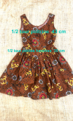 Robe La Promesse. Ethnique marron. Coton imprimé, jupon tutu