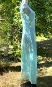 Robe longue La Bambouseraie. Voile ciel, coton transparent