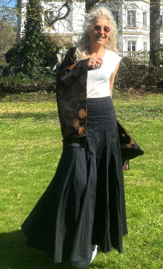 Jupe Long Island. Peps. Noir. Ample, longue, coton, légère. Hippy chic