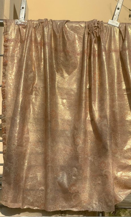 Coupon. Jersey mosaïque glam. Viscose imprimée, enduction, couture