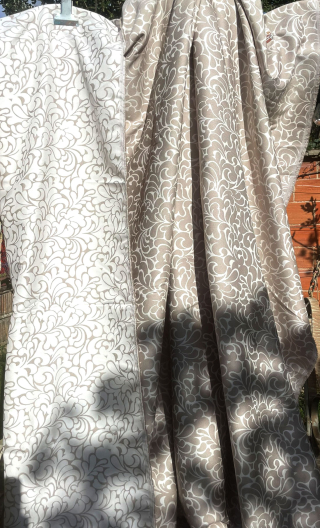 Coupon. Tissu ameublement beige écru